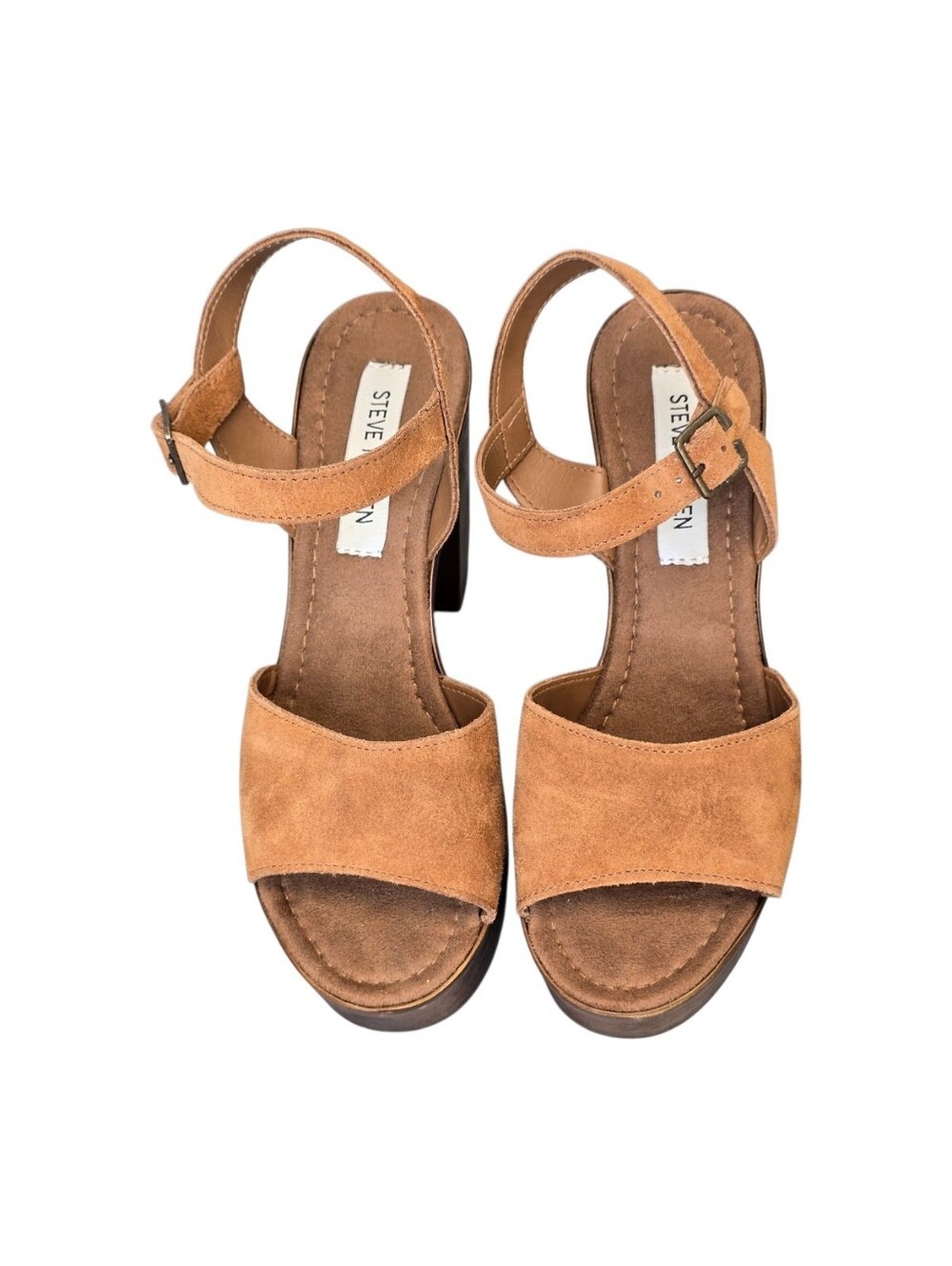Steve Madden Women’s 8 Lulla Tan Suede Leather Platform Sandals - Picture 5 of 14